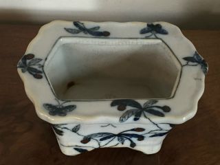 Vintage Chinese Porcelain Blue & White Planter Flower Pot Vase United Wilson 2