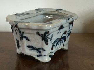 Vintage Chinese Porcelain Blue & White Planter Flower Pot Vase United Wilson 5