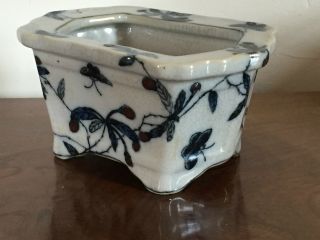 Vintage Chinese Porcelain Blue & White Planter Flower Pot Vase United Wilson 6