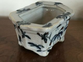 Vintage Chinese Porcelain Blue & White Planter Flower Pot Vase United Wilson 7