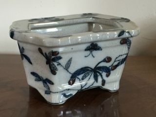 Vintage Chinese Porcelain Blue & White Planter Flower Pot Vase United Wilson 8
