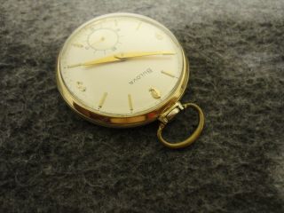 1968 BULOVA 10K GP SWISS 17J POCKET WATCH 10s (Cal16AB) - SERVICED/RUNS GREAT 2