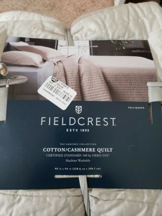 ☆☆fieldcrest☆☆ Cotton Cashmere Quilt Pebble (90in X 94in)