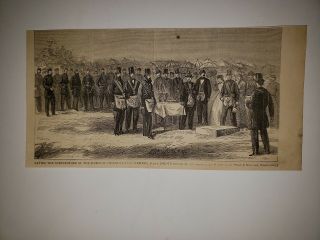 Gettysburg Civil War Soldiers Monument 1865 Hw Sketch Rare