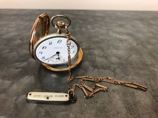 Hamilton12s Grade 910 Pocket Watch With 10k Gold Chain Berthoud Pass Knife