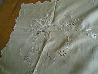 Vintage Pure Silk Tablecloth - Hand Embroidered Using Silk Threads