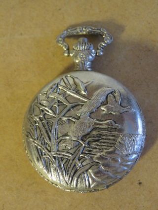 vecchio orologio da tasca KRISTAL antimagnetic con cassa ANATRE IN PALUDE canne 2