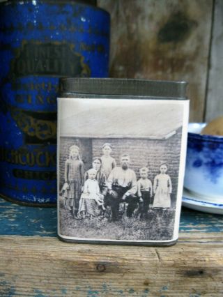 Antique Pantry Tin Old Photo Print Family