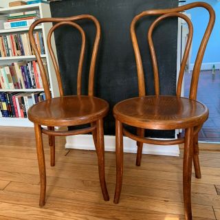 Two Vintage Bentwood Chairs By Fischel,  Imported From Czechoslovakia