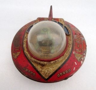 Vintage Old Rare Wind Up Fire Sparkling L 101 Space Ship Litho Tin Toy Japan?