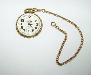 Vintage Waltham Open Face Gold Plated Swiss Madetrain Pocket Watch - Runs (yur072)