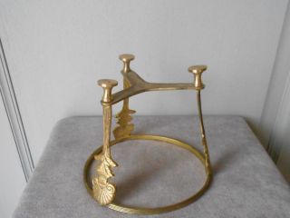 Antique French BRONZE & GLASS footed BOWL RING STAND / CENTER PIECE 7
