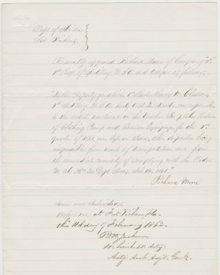 Civil War - 1862 Fort Pickens Florida Document - 1st Light Artillery