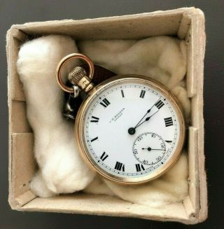 J.  W Benson London Solid 9kt Gold Case Ref 939 A Pocket Watch W/ Box