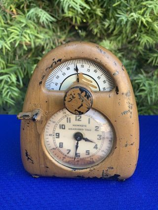 Vintage Stevenson Mfg.  Hawkeye Measured Time Art Deco Clock / Timer