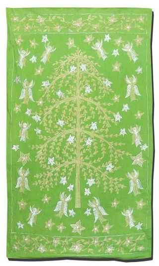 Uzbek Silk Embroidery Suzani Magical Design " Tree Of Life And Fairies " A7697