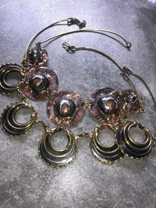 2 X Arts And Crafts Copper Brass Necklaces