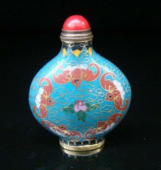 Collectibles 100 Handmade Painting Brass Cloisonne Enamel Snuff Bottles 087