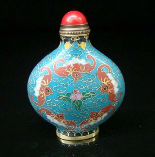 Collectibles 100 Handmade Painting Brass Cloisonne Enamel Snuff Bottles 087 3