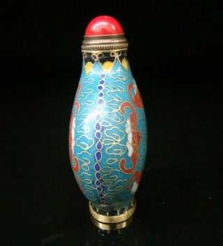Collectibles 100 Handmade Painting Brass Cloisonne Enamel Snuff Bottles 087 5
