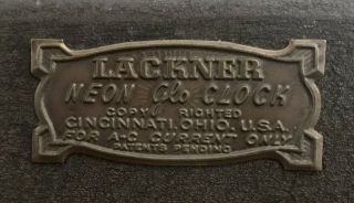 Vintage Lackner Neon Glo Clock 3