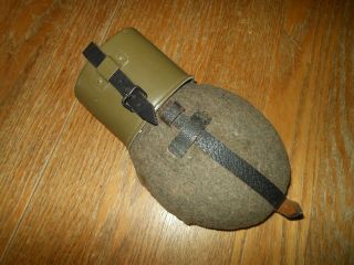 Ww2 German Wehrmacht Luftwaffe M31 Canteen & Straps - Late War Red Steel -