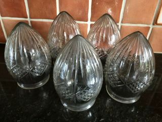 Vintage Antique Set Of Glass Lampshades Light Shades Edwardian ?