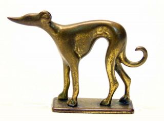 Vintage Art Deco Hagenauer Era Miniature Brass Greyhound Whippet Dog Figurine