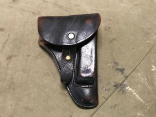 14a Wwii German Walther Pp Ppk Leather Holster - Black