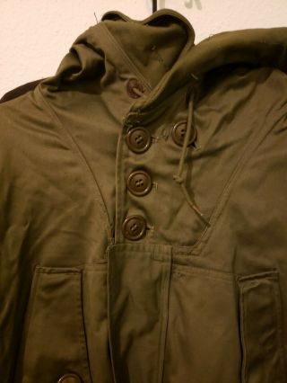 Vtg 1943 WW2 WWII US Army Mountain Ski Parka Cotton 40s 10th Division 6