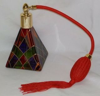 Italian Art Glass Perfume Bottle W/ Red Atomizer Due Zeta Venezia Murano ?