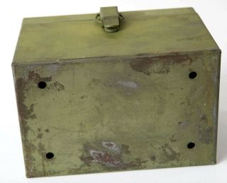 Vintage Metal Green Small Storage Ammo File Box Heavy Duty Collectible 6