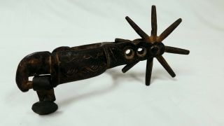 Antique Vintage Western Cowboy Single Spur Iron Large 3 " Rowel - 6 " Long