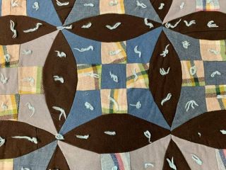PA Mennonite Vintage Improved Nine Patch QUILT Wools Graphic 4