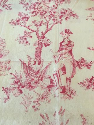 Vintage American Historical George Washington Red/cream Toile Material