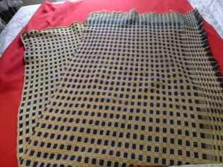 19th Century Coverlet Woven Antique Bed Cover Panel 83 " L X 31 "