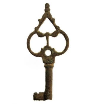Medieval Bronze Casket Key Unusual Bow 14th - 15th Century 1¾ " Small - Ref.  K233