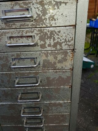 Vintage 15 Drawer steel Cabinet with paint 3