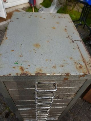 Vintage 15 Drawer steel Cabinet with paint 6