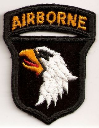 Vietnam Era 101st Airborne Division Patch On Velvet C