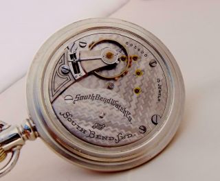 Antique 1911 SOUTH BEND 15 Jewels Pocket Watch - DIAL - Size 18 - RUNS 6