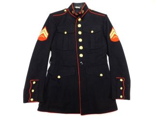 Vietnam Named Us Marine Dress Blue Service Jacket Coat Military Uniform 38 Long