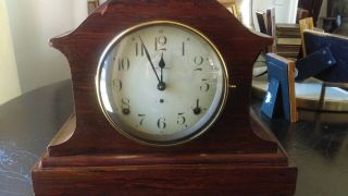Vintage Antique Seth Thomas Mantel Case Clock Key Pendulum - -
