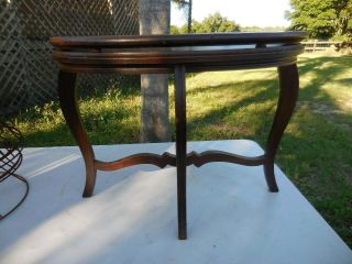 Vintage Oval Tea Table W/ Removable Glass Serving Tray