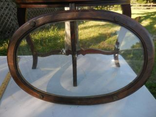 Vintage Oval Tea Table w/ Removable Glass Serving Tray 8