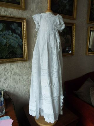 Heavy Embroidered Antique Baby Christening Gown
