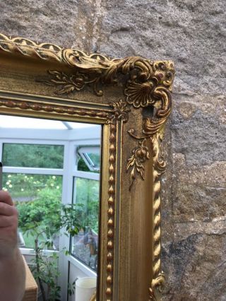 Beautifull Vintage Victorian Rococo Styled Gilt Framed Mirror Overmantle Ornate 5