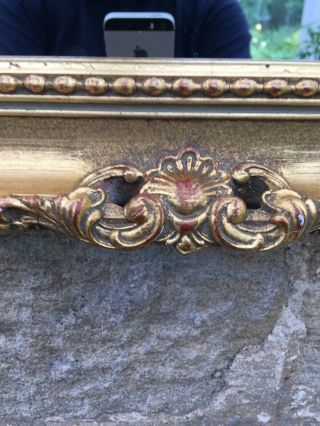 Beautifull Vintage Victorian Rococo Styled Gilt Framed Mirror Overmantle Ornate 8
