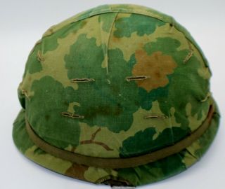 G.  I.  Named Vietnam War Us Army Steel Helmet And Liner With Mitchell Cover