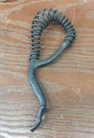 Antique Ideal 76 Lid Lifter W/ Spring Coiled Handle Wood Coal Pot Belly Stove